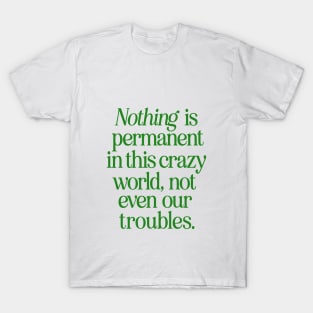 Nothing is Permanent in This Crazy World Not Even Our Troubles T-Shirt